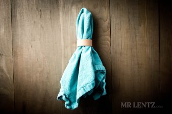 tan leather napkin ring