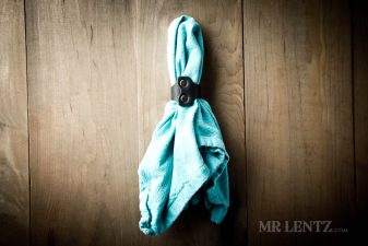 black leather napkin ring