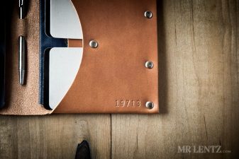 stamped leather passport wallet