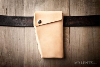 leather holster wallet in tan