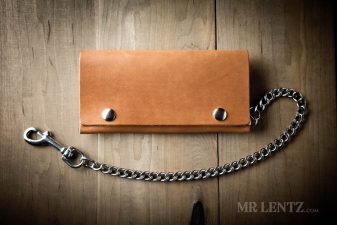 leather trucker wallet with stainless steel chain