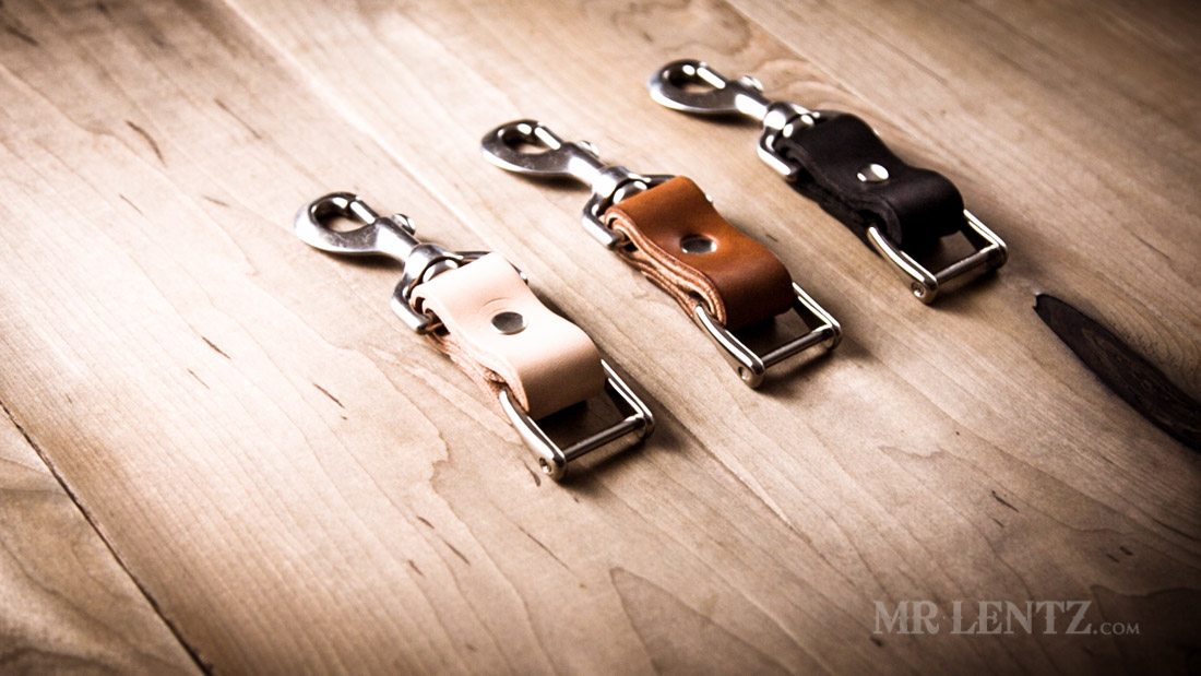 leather keychains black tand and brown