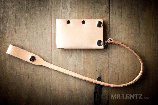 leather belt loop chain on card wallet