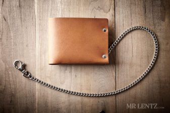 brown leather chain wallet