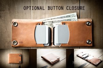 Optional Button Closure for mens leather wallet