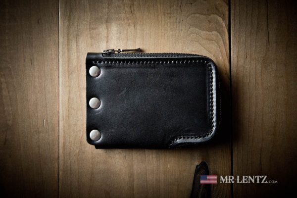 Black Pocket Wallet with Zipper