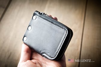 zipper wallet in black color usa made