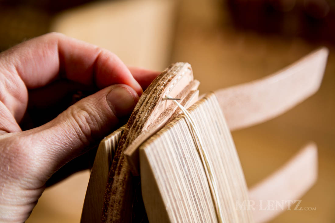 stitching round knife sheath