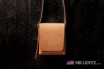 slim crossbody purse in brown leather