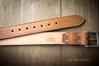 front and back of steel gun belt