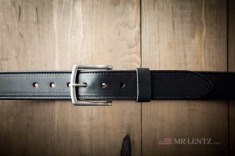 black reinforced duty belt with steel core