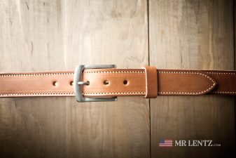 brown leather lined belt