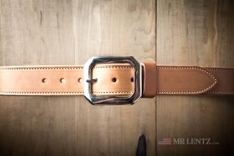 banker buckle on wide leather gun belt