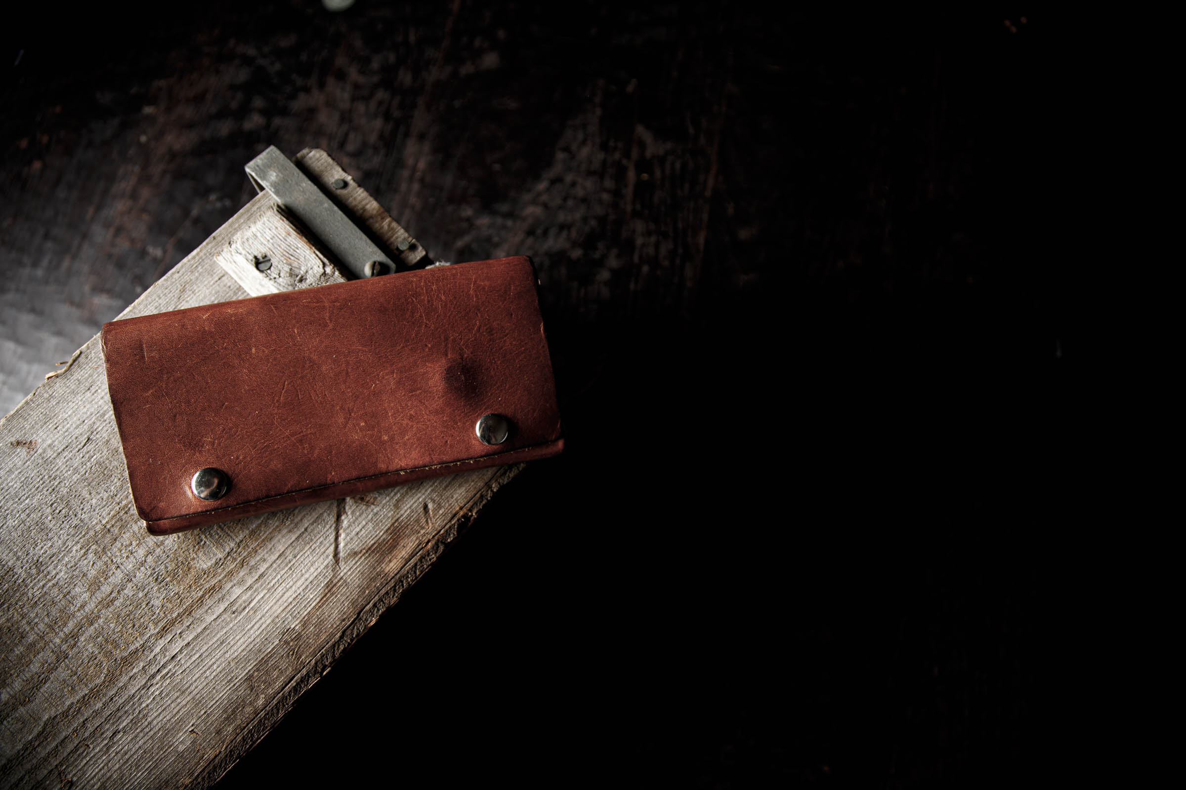 aged leather wallet patina