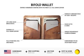 slim leather wallet features