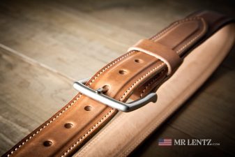 mens leather dress belt in brown color wide width usa made