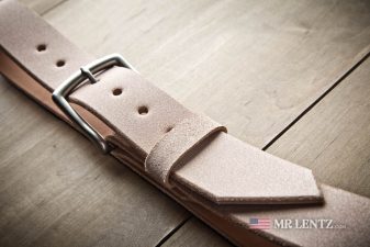 leather belt with rough side out wide