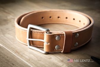 brown leather belt with lining