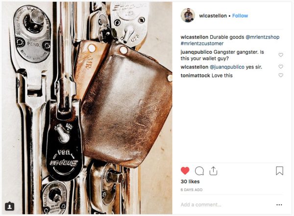 customer photo of his wallet