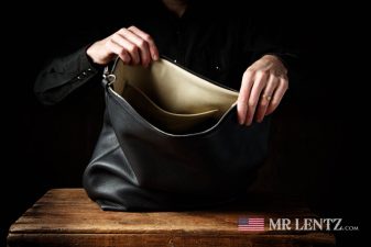 lined leather zip purse for women