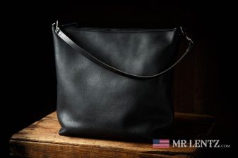 black leather shoulder purse for women
