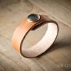 brown leather cuff with snap