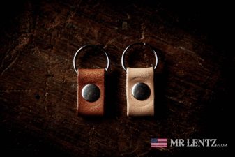 tan and brown smallest ultra tiny keychain leather